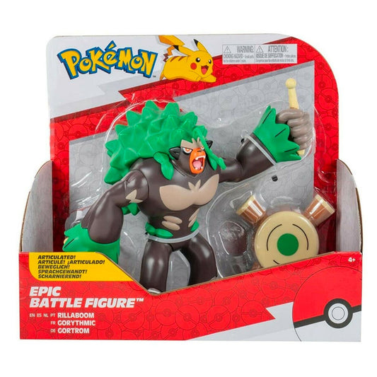 Pokemon Rillaboom Epic Battle Action Figure 30cm Toy PKW0182 Jazwares