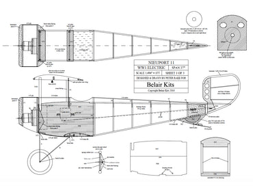 Belair Nieuport 11 37"Electric Scale Plane Assembly Kit BA016