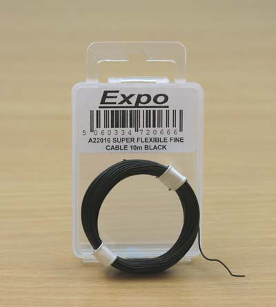 Expo Tools Super Flexible Fine Cable Black 10 Metre A22016.