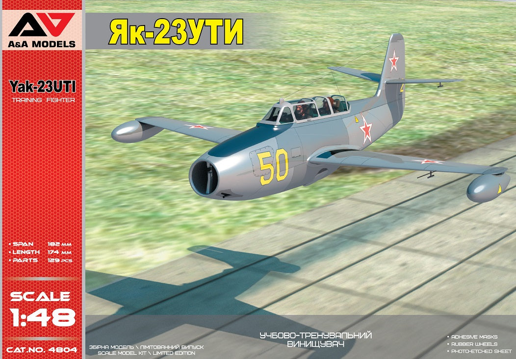 A & A Models Yakovlev Yak-23UTI Military Trainer with PE & Masks 1:48