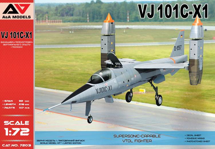 A & A Models AAM7203 1:72 VJ-101C-X1 Supersonic-capable VTOL fighter