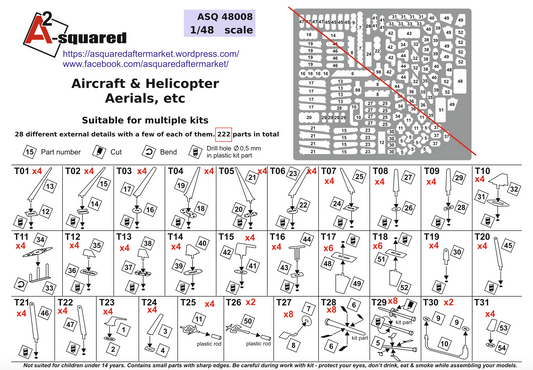 A-Squared AASQ48008 1:48 Aircraft & Helicopter Aerials