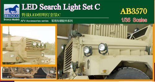 Bronco Models Modern Small Circular LED Search Light Set C 1:35