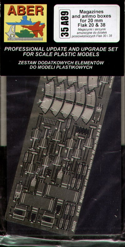Aber ABR35A089 1:35 Magazines & ammunition boxes for German FlaK 30 & FlaK 38