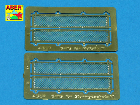 Aber ABR35G05 1:35 Grilles for Pz.Kpfw.III/Sturmgeschutz/StuG.III