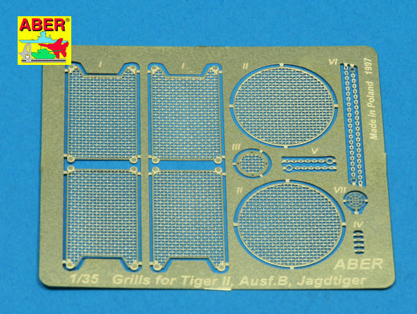 Aber ABR35G06 1:35 Grilles for Pz.Kpfw.VI King Tiger Sd.Kfz.182 and JagdTiger