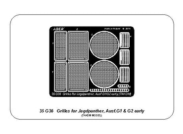 Aber ABR35G36 1:35 Grilles for Jagdpanther Ausf.G1/Ausf.G2 early