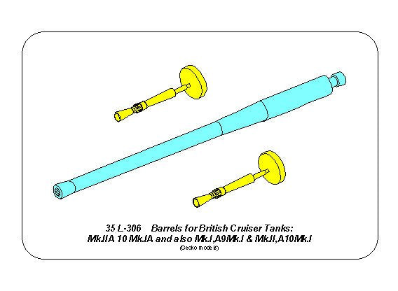 Aber Barrels for British Cruiser Tanks Mk.IIA A10 Mk.IA A9 1:35