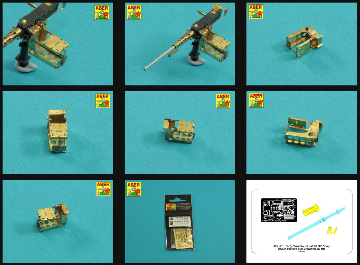 Aber ABR35L91 1:35 EARLY Barrel for M2 Browning '50 in