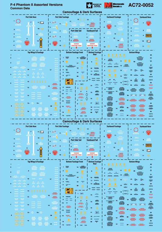 Microscale AC720052 1:72 McDonnell F-4 Phantom II Assorted Versions