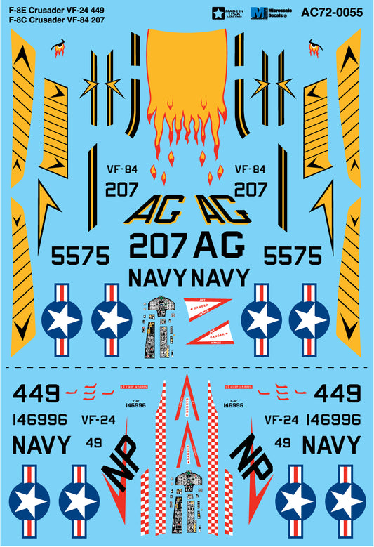 Microscale AC720055 1:72 Vought F-8E Crusader VF-24 449