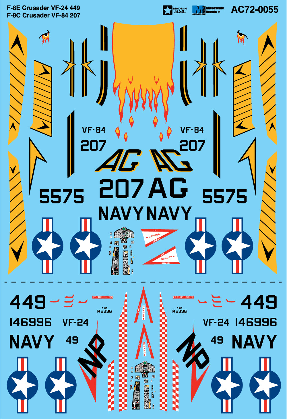 Microscale AC720055 1:72 Vought F-8E Crusader VF-24 449