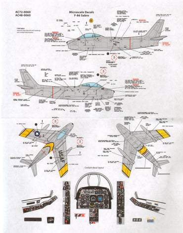 Microscale AC720060 1:72 North-American F-86E Sabre