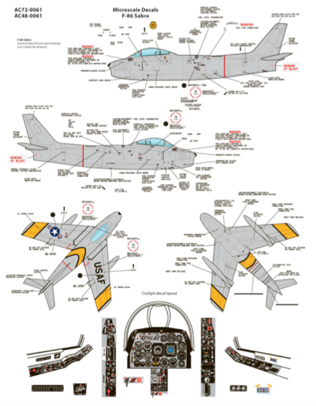 Microscale AC720061 1:72 North-American F-86E Sabre