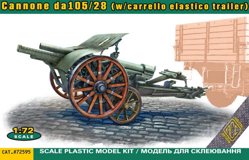 Ace ACE72595 1:72 Italian 105/28 field cannon with trailer