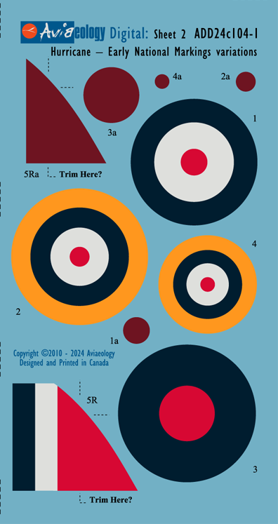 Aviaeology ADD24C104-1 1:24 Hawker Hurricane National Markings-early variation 1
