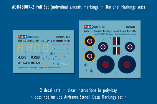 Aviaeology ADD48009-2 1:48 Supermarine Spitfire FR.IXCs 414 Sqn RCAF