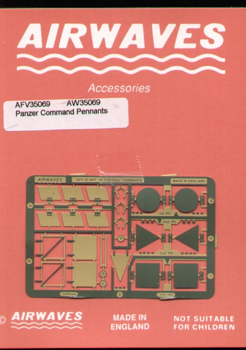 Airwaves AEC35069 German Panzer Command Pennants & Plates 1:35