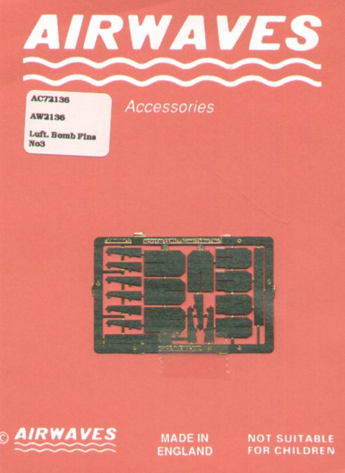 Airwaves (etched) AEC72136 1:72 Luftwaffe Bomb Fins No.3