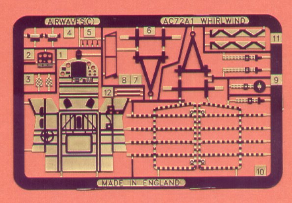 Airwaves AEC72143 1:72 Westland Whirlwind fighter Cockpit Set