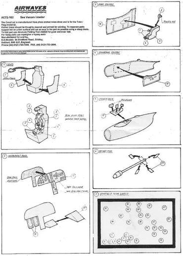 Airwaves (etched) AEC72162 1:72 de Havilland Sea Venom interior