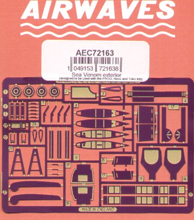 Airwaves (etched) AEC72163 1:72 de Havilland Sea Venom exterior