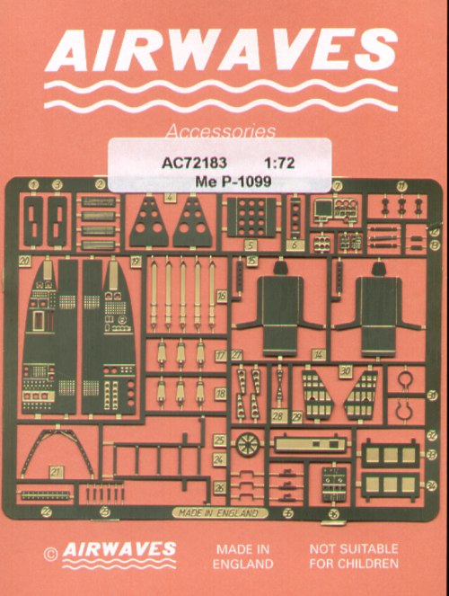 Airwaves (etched) AEC72183 1:72 Messerschmitt Me P.1099
