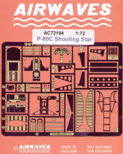 Airwaves (etched) AEC72194 1:72 Lockheed F-80C Shooting Star