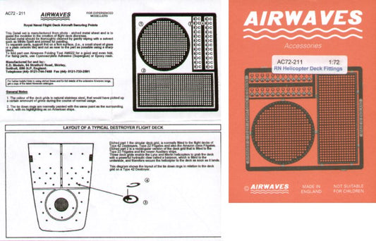 Airwaves AEC72211 1:72 Royal Navy RN Helicopter Deck Securing Points