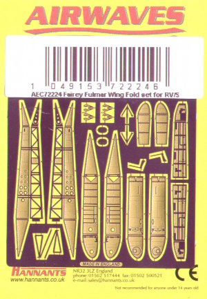 Airwaves (etched) AEC72224 1:72 Fairey Fulmar wingfold
