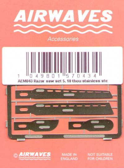 Airwaves (etched) AEM043 4 razor saws in 10 Thou Stainless Steel