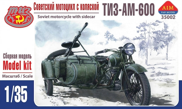 Aim Fan Model AFM35002 1:35 TIZ-AM-600 Soviet motorcycle with sidecar
