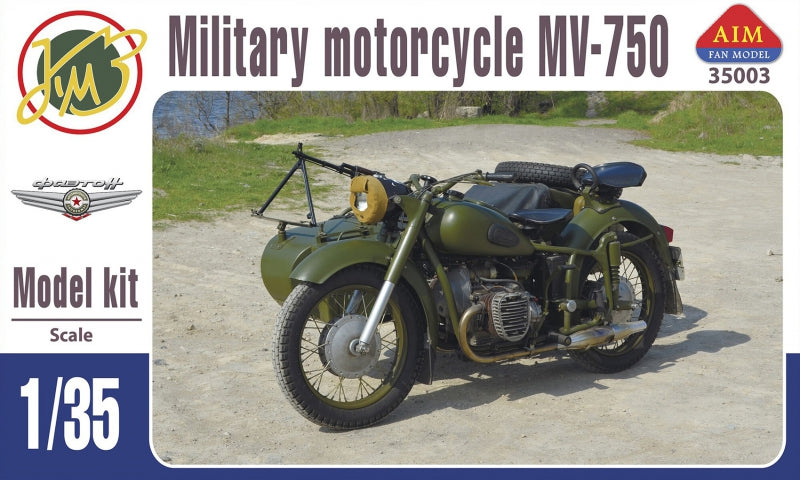 Aim Fan Model AFM35003 1:35 MV-750 Soviet military motorcycle with sidecar