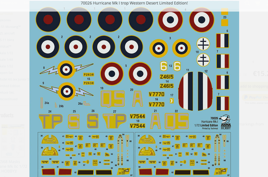 Arma Hobby AH70026 1:72 Hawker Hurricane Mk.I Trop Western Desert