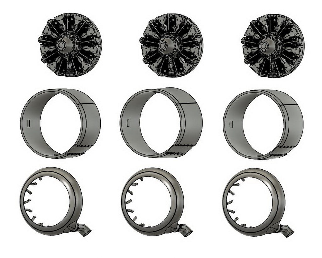Airone Hobby AHL72071 1:72 Savoia-Marchetti SM.79 Sparviero engine & cowling set