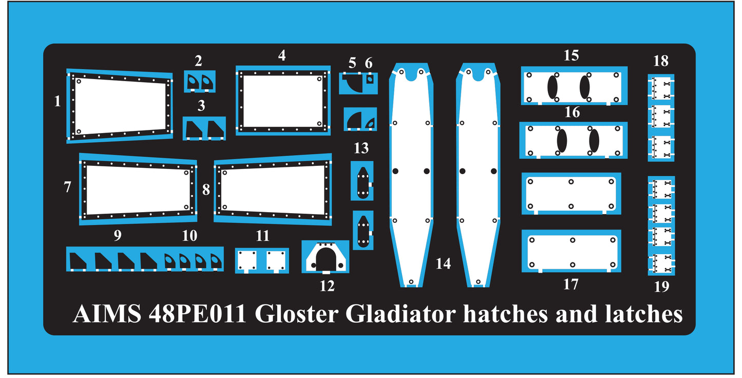 Aims AIMPE48011 1:48 Gloster Gladiator hatches and latches