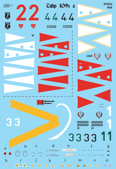 Aims AIMS32D016 1:32 Messerschmitt Bf-109G/K Decals Herman Graf