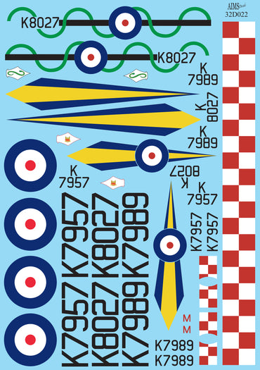 Aims AIMS32D022 1:32 Gloster Gladiator Mk.I 56/73/87 Sqn Decals