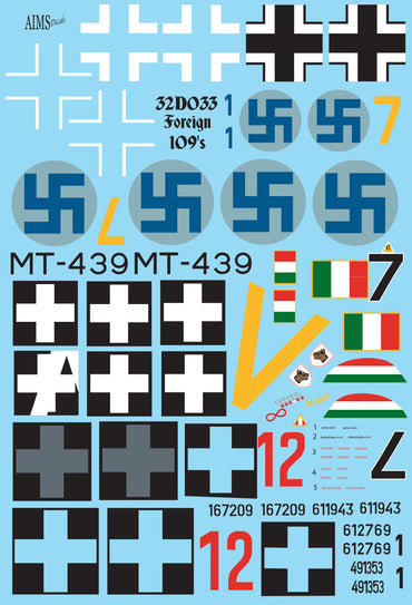 Aims AIMS32D033 Foreign Messerschmitt Bf-109's Decals 1:32