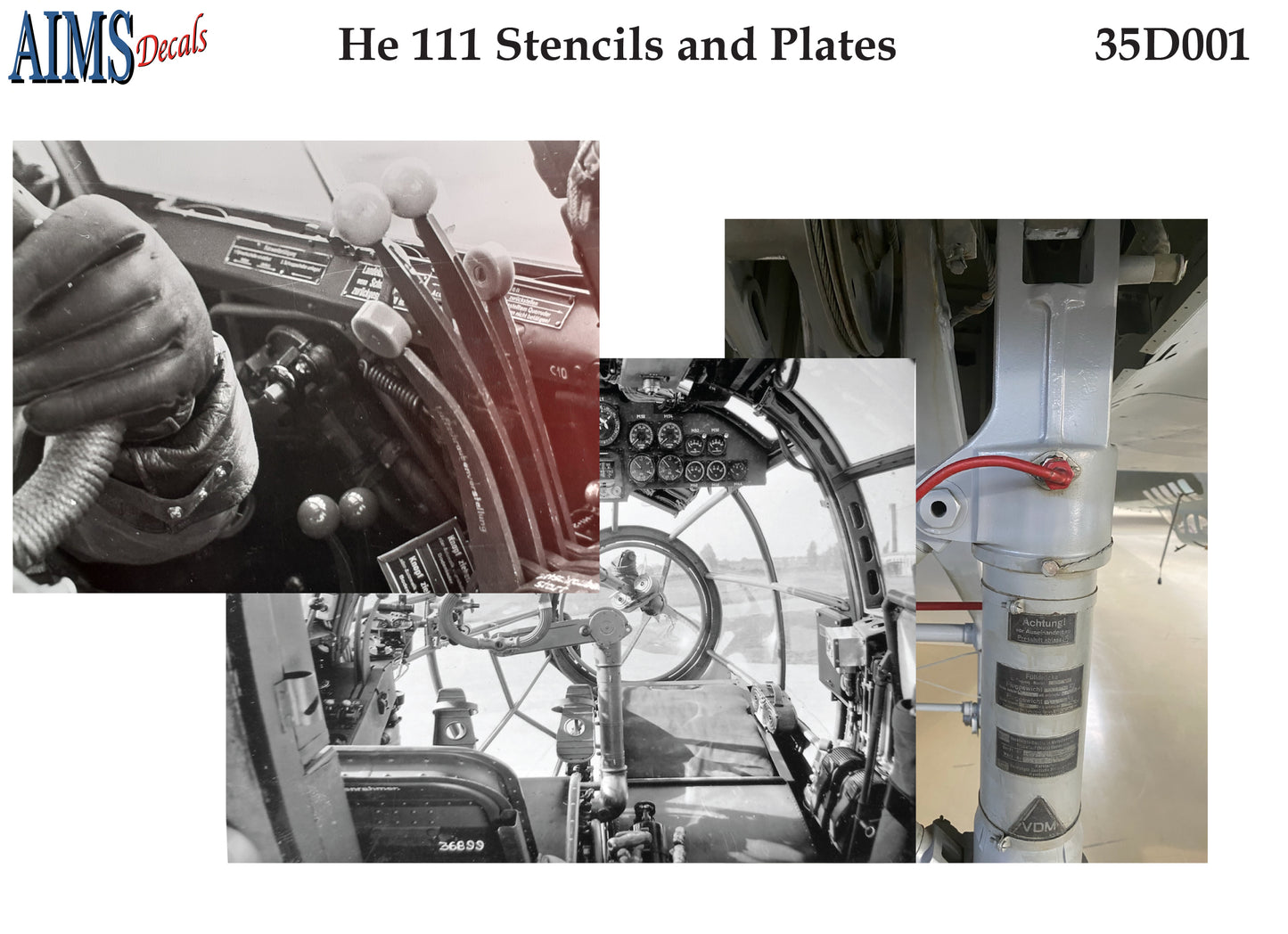 Aims AIMS35D001 1:35 Heinkel He-111H-6 Stencils and Plates