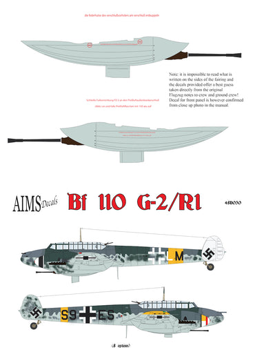 Aims AIMS48D030 1:48 Messerschmitt Bf-110G-2/R1