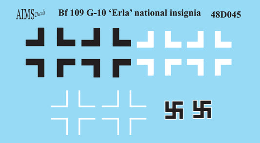 Aims AIMS48D045 1:48 Messerschmitt Bf-109G-10 'Erla' National Insignia