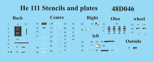 Aims AIMS48D046 1:48 Heinkel He-111H-6 Stencils and Plates