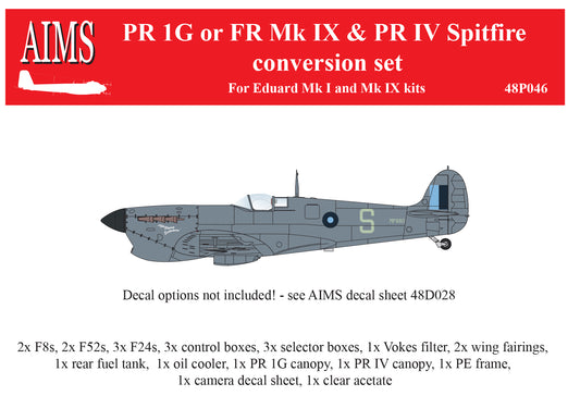 Aims AIMS48P046 1:48 Supermarine Spitfire PR.IG / IV or FR.IX