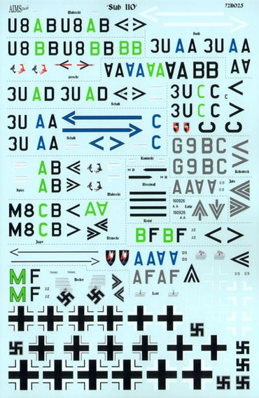 Aims AIMS72D025 1:72 'Stab Messerschmitt Bf-110's'