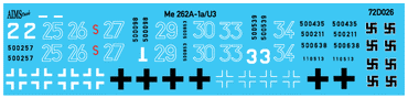 Aims AIMS72D026 1:72 Messerschmitt Me-262A-1a/U3