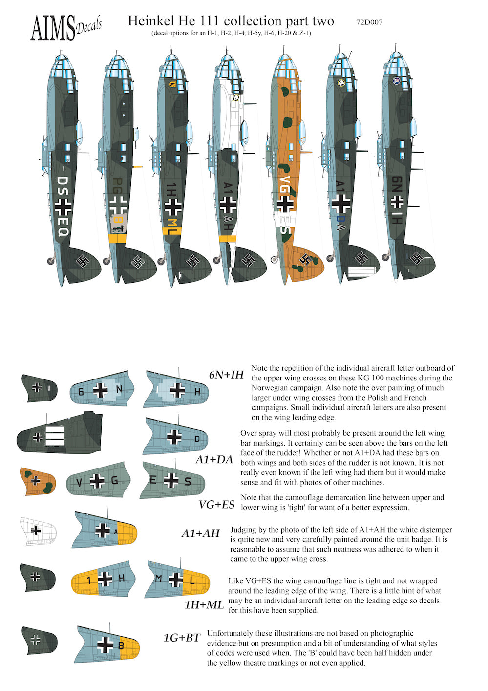 Aims AIMS72D007 1:72 Heinkel He-111 Collection Part 2.