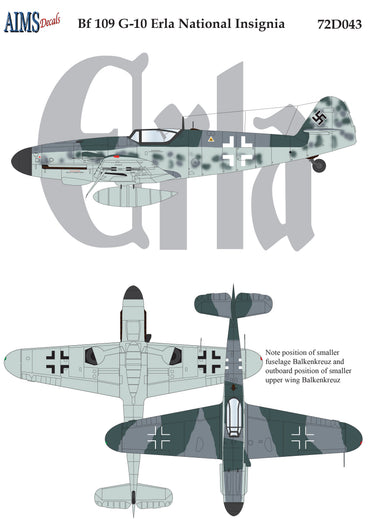 Aims AIMS72D043 1:72 Messerschmitt Bf-109G-10 'Erla'
