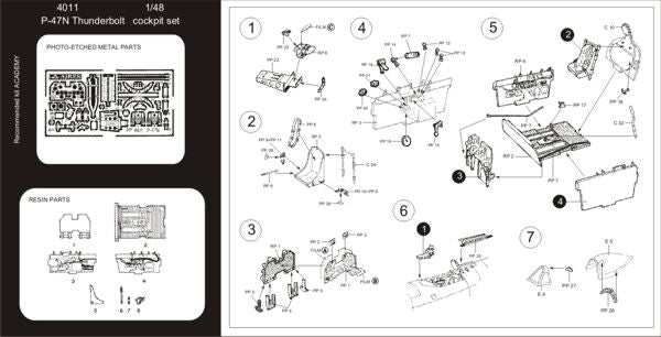 Aires AIRE4011 1:48 Republic P-47N Thunderbolt cockpit