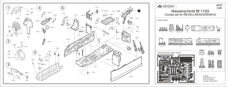 Aires AIRE4057 1:48 Messerschmitt Bf-110G cockpit